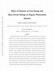 Research paper thumbnail of Effect of Disorder on Free Energy and Open-Circuit Voltage of Organic Photovoltaic Systems