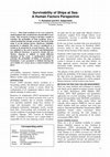 Research paper thumbnail of Survivability of Ships at Sea: A Human Factors Perspective