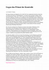 Research paper thumbnail of Gegen das Primat der Kontrolle. Über die Autonomie der Migration