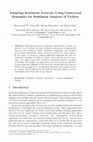 Research paper thumbnail of Adapting Sentiment Lexicons Using Contextual Semantics for Sentiment Analysis of Twitter