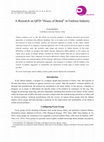 Research paper thumbnail of A Research on QFD-“House of Brand” in Fashion Industry