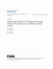 Research paper thumbnail of Mobile app design for teaching and learning: Educators’ experiences in an online graduate course