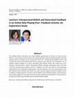 Research paper thumbnail of Learners’ Interpersonal Beliefs and Generated Feedback in an Online Role-Playing Peer- Feedback Activity: An Exploratory Study