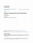 Research paper thumbnail of Guidelines for Designing Online Courses for Mobile Devices