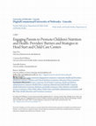 Research paper thumbnail of Engaging Parents to Promote Children’s Nutrition and Health