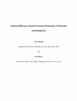 Research paper thumbnail of Cultural Differences and the Economic Performance of Minorities and Immigrants