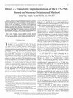 Research paper thumbnail of Direct $Z$-Transform Implementation of the CFS-PML Based on Memory-Minimized Method