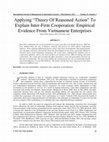 Research paper thumbnail of Applying Theory Of Reasoned Action To Explain Inter-Firm Cooperation: Empirical Evidence From Vietnamese Enterprises