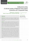 Research paper thumbnail of Antibacterial activity of selected varieties of Malaysian honey against Escherichia coli: A comparative study