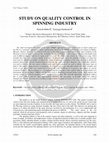 PDF) Process control and yarn quality in spinning