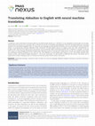 Research paper thumbnail of Translating Akkadian to English with neural machine translation