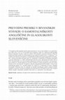 Research paper thumbnail of Prevodni premiki v bivanjskih stavkih: o samostalniškosti angleščine in glagolskosti slovenščine