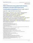 Research paper thumbnail of Radical collaboration during a global health emergency: development of the RDA COVID-19 data sharing recommendations and guidelines