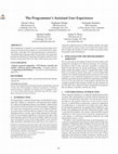 Research paper thumbnail of The Programmer’s Assistant User Experience