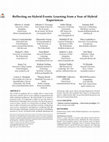 Research paper thumbnail of Reflecting on Hybrid Events: Learning from a Year of Hybrid Experiences