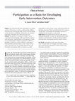 Research paper thumbnail of Participation as a Basis for Developing Early Intervention Outcomes