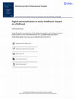Research paper thumbnail of Digital personalization in early childhood: Impact on childhood
