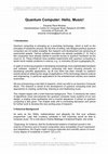 PDF) Quantum Computing in the Arts and Humanities