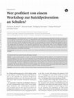 Research paper thumbnail of Wer profitiert von einem Workshop zur Suizidprävention an Schulen?