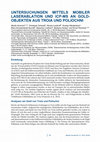 Research paper thumbnail of Untersuchungen mittels mobiler Laserablation und ICP-MS an Goldobjekten aus Troia und Poliochni