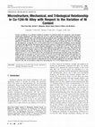 Research paper thumbnail of Microstructure, Mechanical, and Tribological Relationship in Cu-12Al-Ni Alloy with Respect to the Variation of Ni Content
