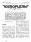 Research paper thumbnail of Solid Particle Erosion and Scratch Wear Behavior of NiTi Smart Alloy Modified Mild Steel Using Atmospheric Plasma Spray Technology at Different Substrate Preheating Temperatures