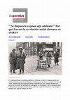 Research paper thumbnail of "¡Se disparará a quien siga adelante!" Por qué fracasó la revolución social alemana en 1918/19
