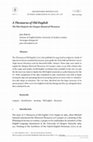 Research paper thumbnail of A Thesaurus of Old English