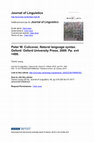 Research paper thumbnail of Peter W. Culicover, Natural language syntax. Oxford: Oxford University Press, 2009. Pp. xvii+490