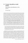 Research paper thumbnail of To know thyself in a world undone: Apocalypse and authenticity in the "Aeneid" (Pre-publication Proof)