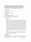 Research paper thumbnail of Strategies for Bridging Cross-Cultural Barriers for International Students' success in American Asynchronous on-line Degree Programs