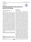 Research paper thumbnail of Planning education for best practices in point-of-care testing