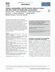 Research paper thumbnail of Justice, sustainability, and the diverse values of nature: why they matter for biodiversity conservation