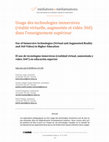 Research paper thumbnail of Usage des technologies immersives (réalité virtuelle, augmentée et vidéo 360) dans l’enseignement supérieur