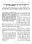 Research paper thumbnail of Early validation analyses of atmospheric profiles from EOS MLS on the aura Satellite