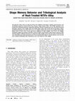 Research paper thumbnail of Shape Memory Behavior and Tribological Analysis of Heat-Treated NiTiFe Alloy