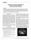 Research paper thumbnail of Hydrocalyx: Uncommon Complication Of Percutaneous Nephrolithotomy