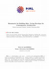 Research paper thumbnail of Biomimetic for Building Skin : Living Envelope for Contemporary Architecture