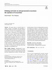 Research paper thumbnail of Defining networks in entrepreneurial ecosystems: the openness of ecosystems