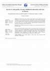 Research paper thumbnail of Access to and quality of Early Childhood Education and Care in Greece