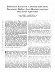 Research paper thumbnail of Information Extraction in Domain and Generic Documents: Findings from Heuristic-based and Data-driven Approaches