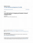 Research paper thumbnail of Technically Speaking: On Equipping and Evaluating “Unnatural” Language Learners