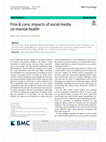 Research paper thumbnail of Pros &amp; cons: impacts of social media on mental health