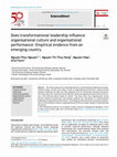Research paper thumbnail of Does transformational leadership influence organisational culture and organisational performance: Empirical evidence from an emerging country