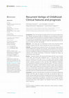 Research paper thumbnail of Recurrent Vertigo of Childhood: Clinical features and prognosis