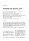 Research paper thumbnail of Vestibular migraine: Diagnostic criteria