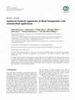 Research paper thumbnail of Optimized Synthesis Approaches of Metal Nanoparticles with Antimicrobial Applications