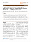 Research paper thumbnail of A proposed framework for an appropriate evaluation scheme for microorganisms as novel foods with a health claim in Europe