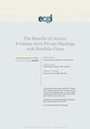 Research paper thumbnail of The Benefits of Access: Evidence from Private Meetings with Portfolio Firms