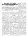 Research paper thumbnail of Optimality: From Neural Networks to Universal Grammar